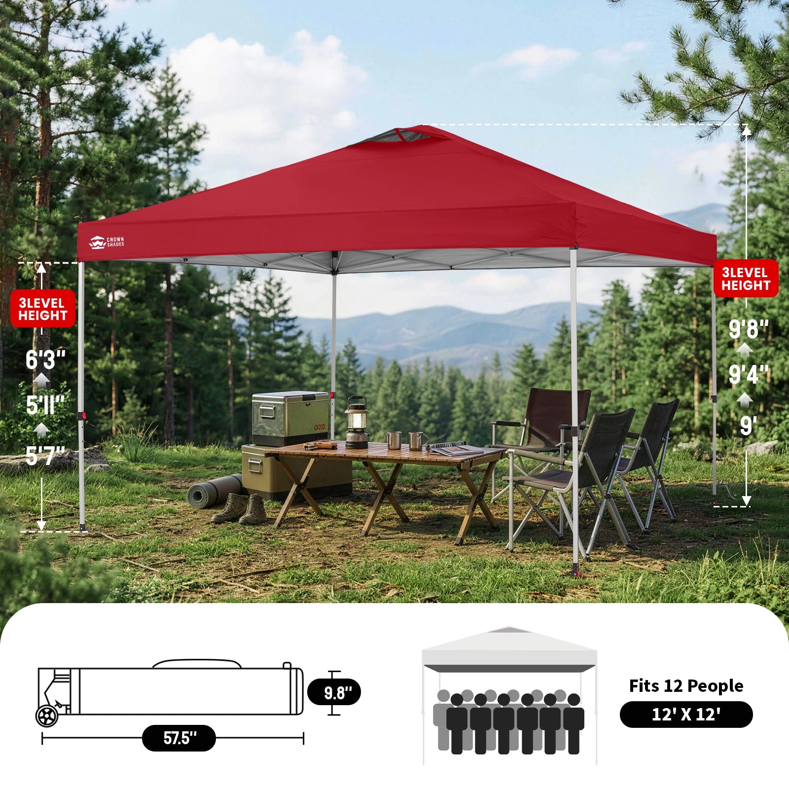 Tonnelle One-Push Max 12' x 12'