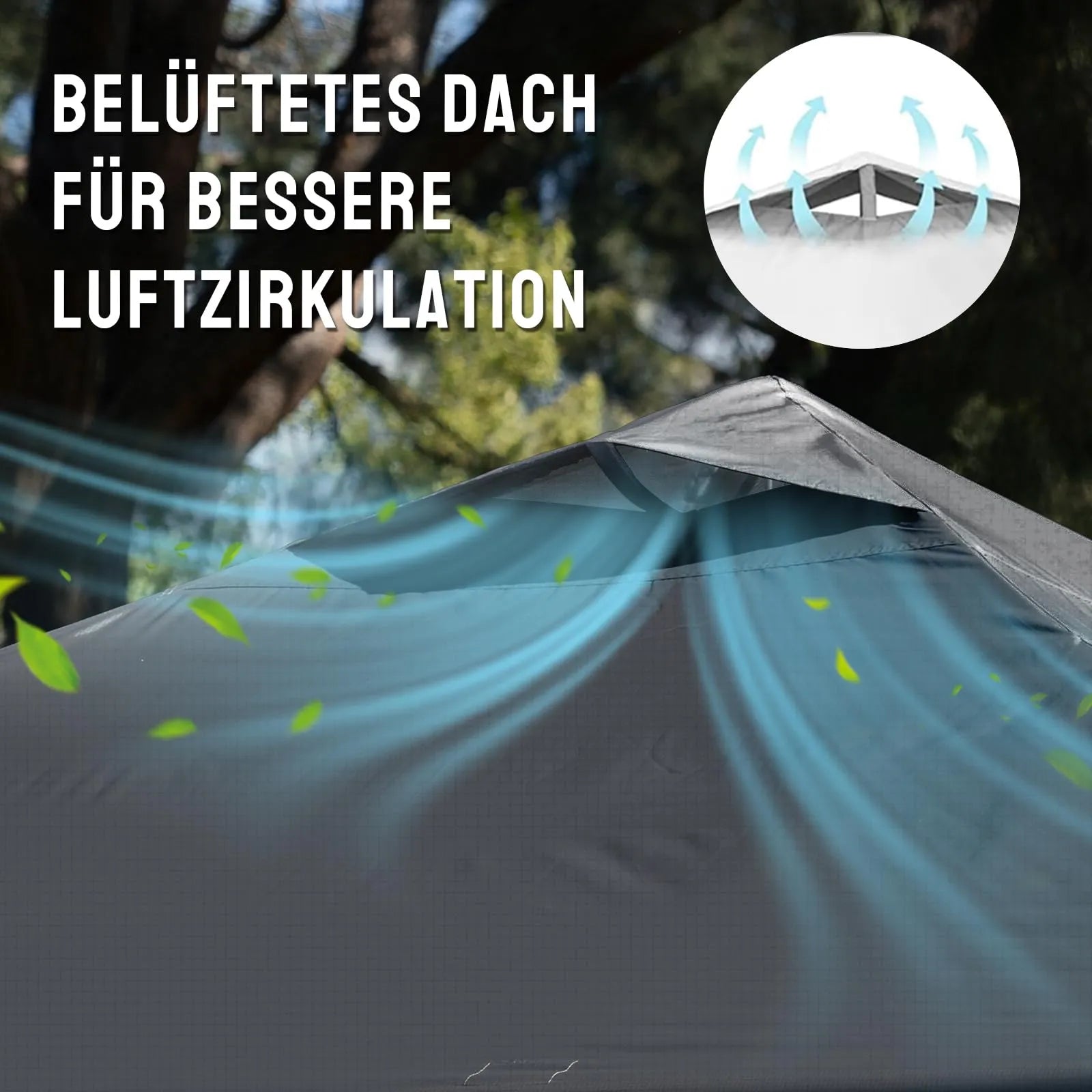 Pop-Up Faltpavillon 3 × 3 m – Wasserdicht, UV50+, Höhenverstellbar, mit Seitenteilen