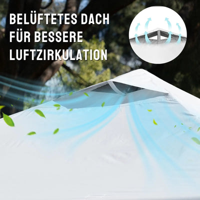 Pop-Up Faltpavillon 3 × 3 m – Wasserdicht, UV50+, Höhenverstellbar, mit Seitenteilen