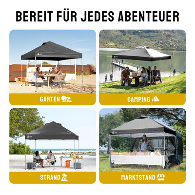 Pop-Up Faltpavillon 3 × 3 m – Wasserdicht, UV50+, Höhenverstellbar, mit Tragetasche