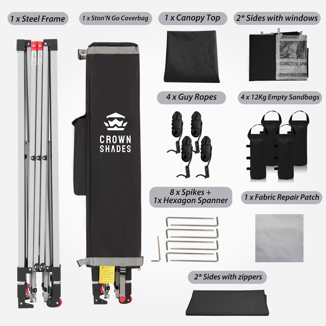 Pop Up Gazebo with 4 Sidewalls - One Push CenterLOK® Instant Setup
