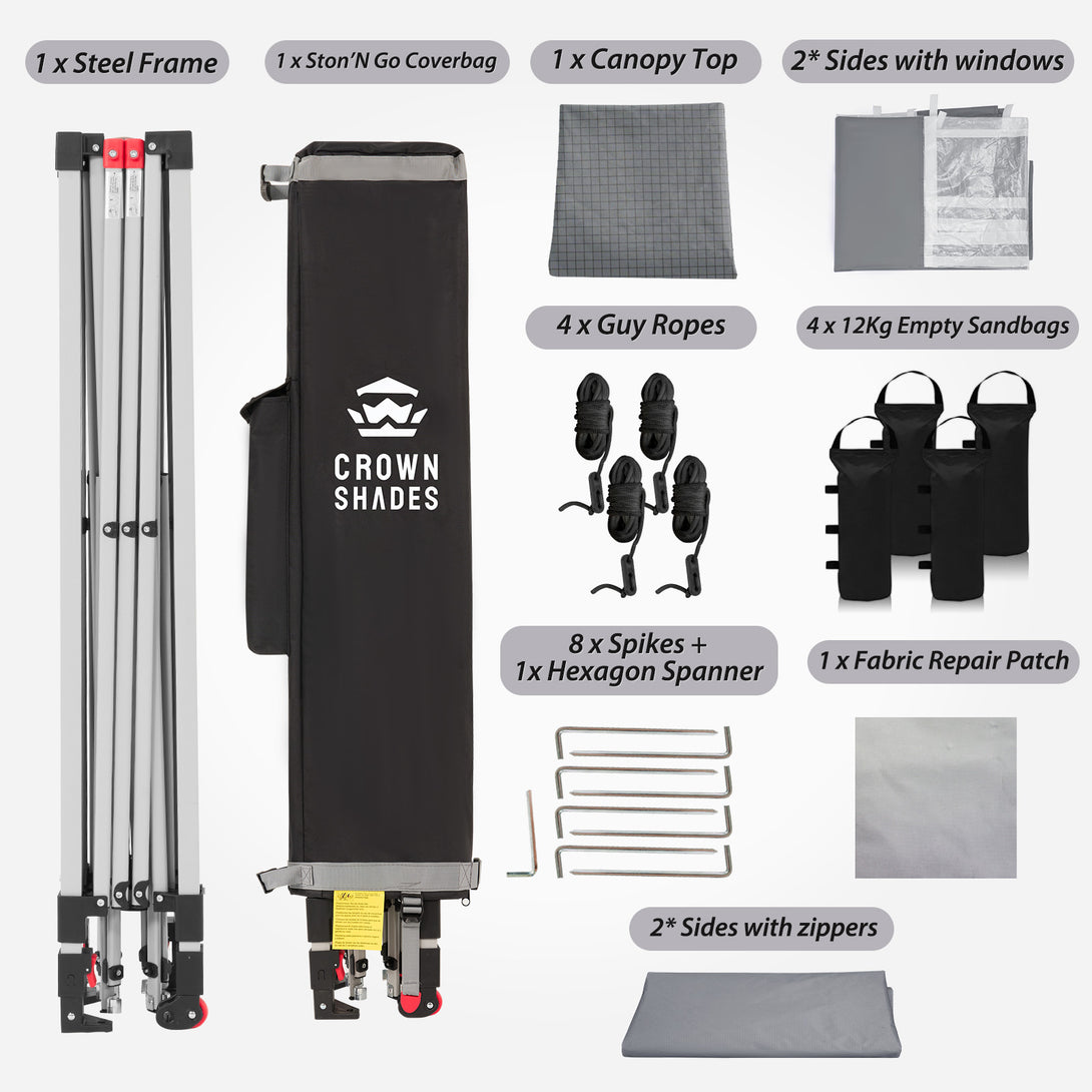 Pop Up Gazebo with 4 Sidewalls - One Push CenterLOK® Instant Setup