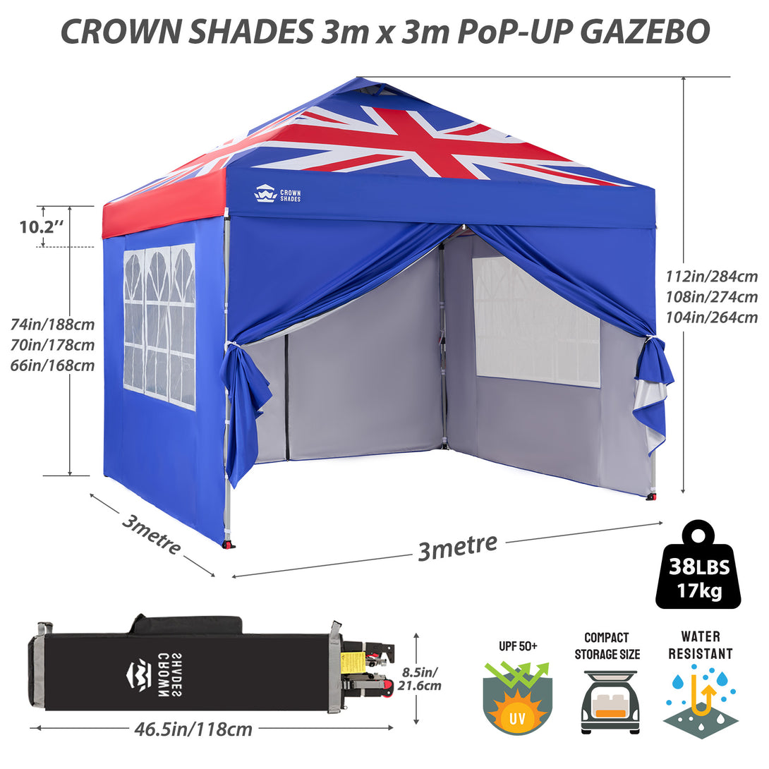 Pop Up Gazebo with 4 Sidewalls - One Push CenterLOK® Instant Setup