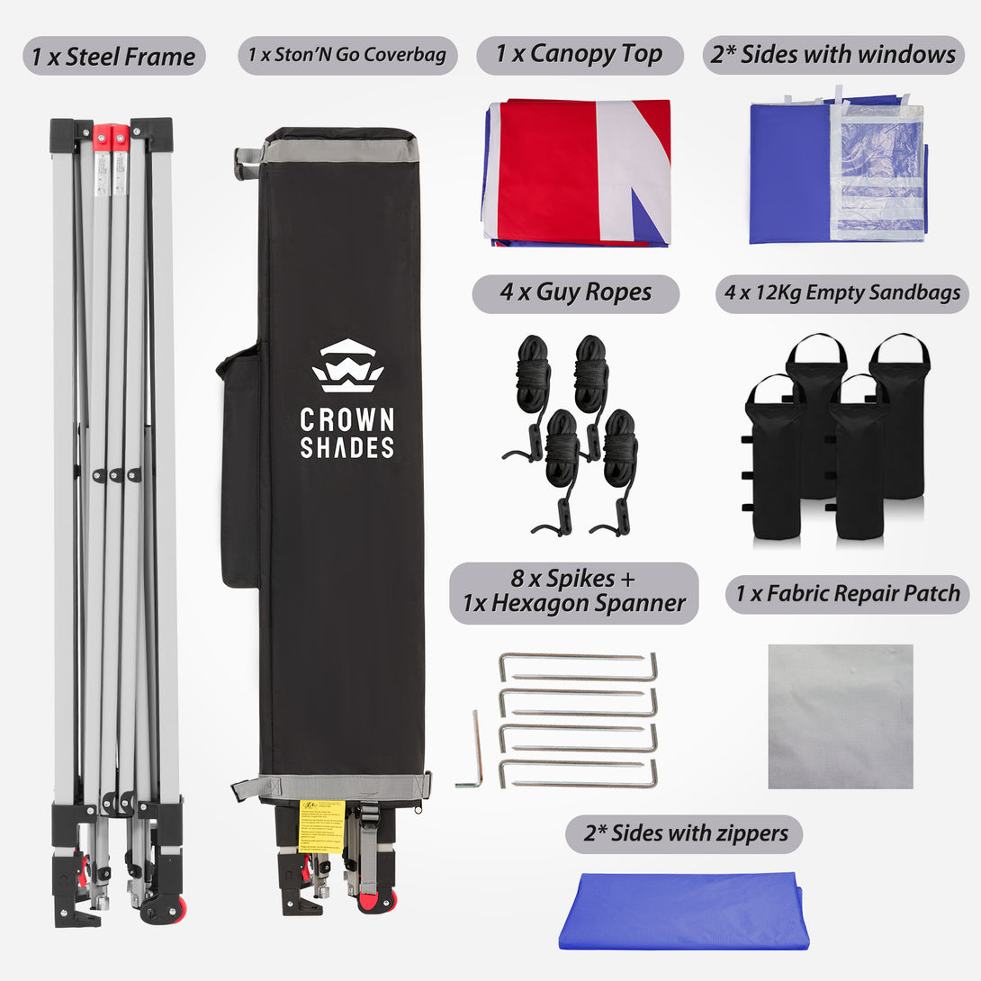 Pop Up Gazebo with 4 Sidewalls - One Push CenterLOK® Instant Setup
