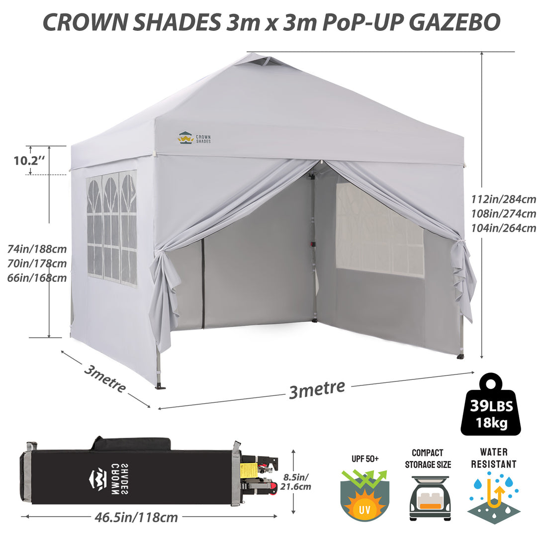 Pop Up Gazebo with 4 Sidewalls - One Push CenterLOK® Instant Setup