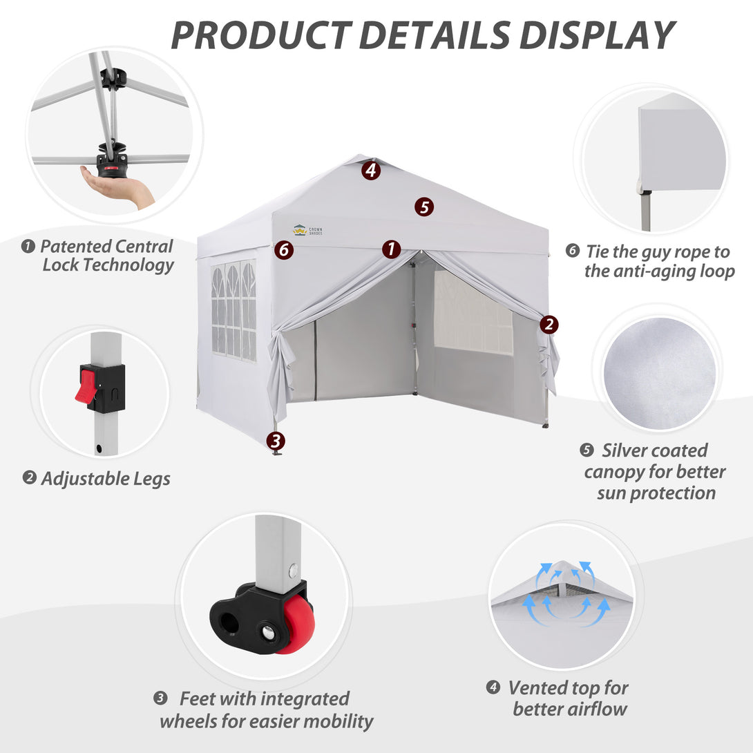 Pop Up Gazebo with 4 Sidewalls - One Push CenterLOK® Instant Setup