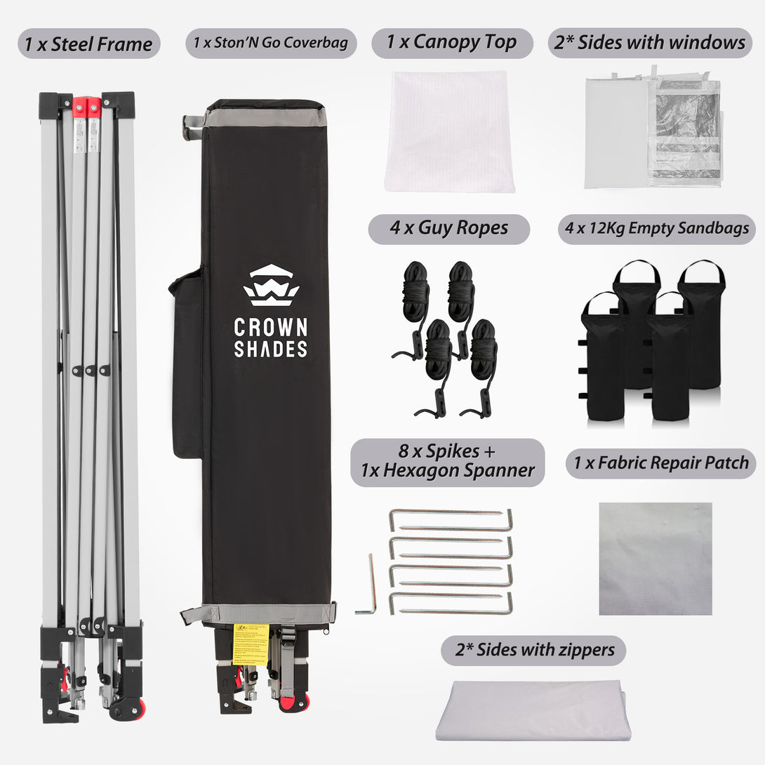 Pop Up Gazebo with 4 Sidewalls - One Push CenterLOK® Instant Setup