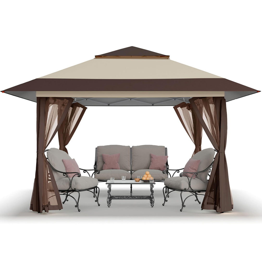 4m x 4m Pop Up Gazebo with Side Panels – Waterproof Garden Shelter