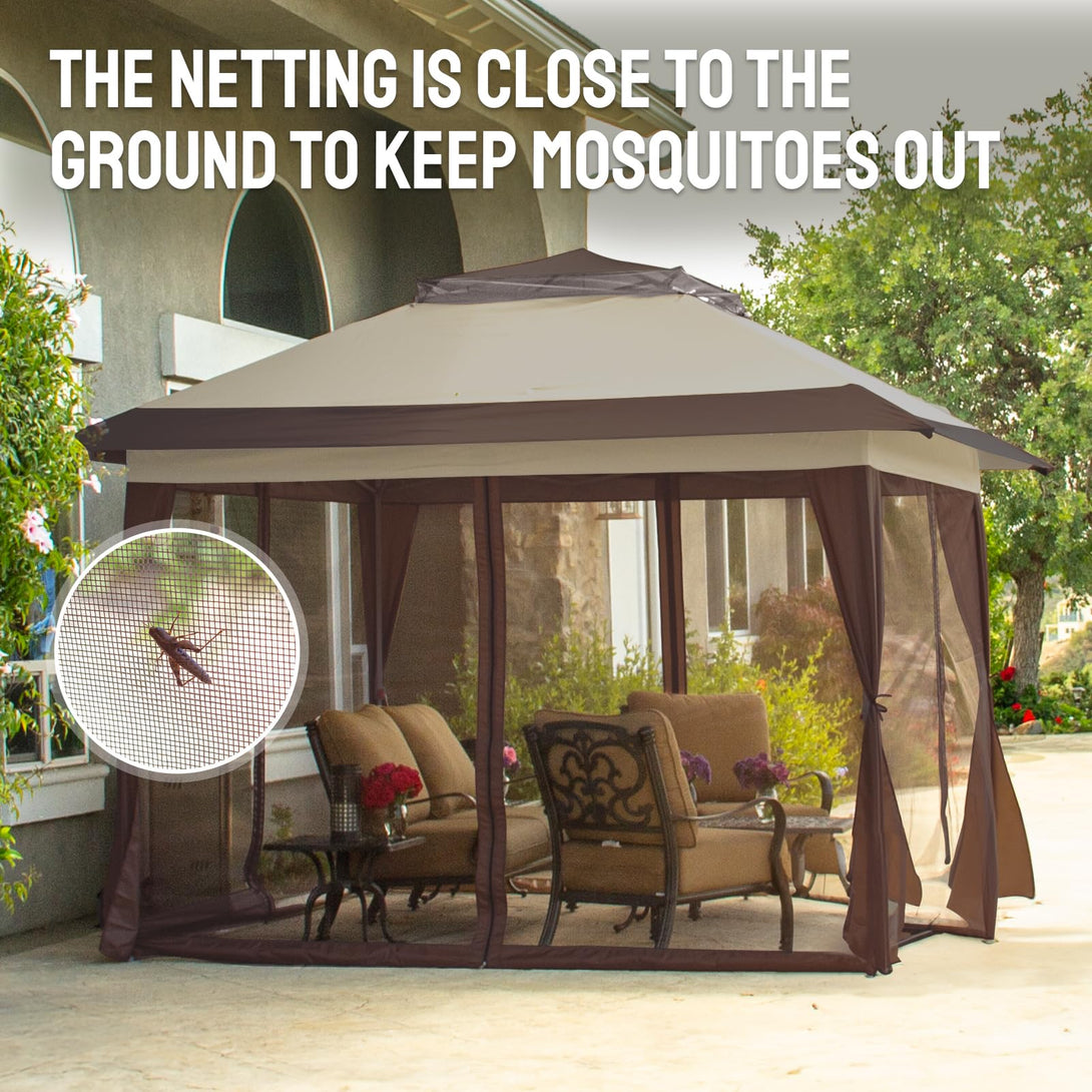 4m x 4m Pop Up Gazebo with Side Panels – Waterproof Garden Shelter