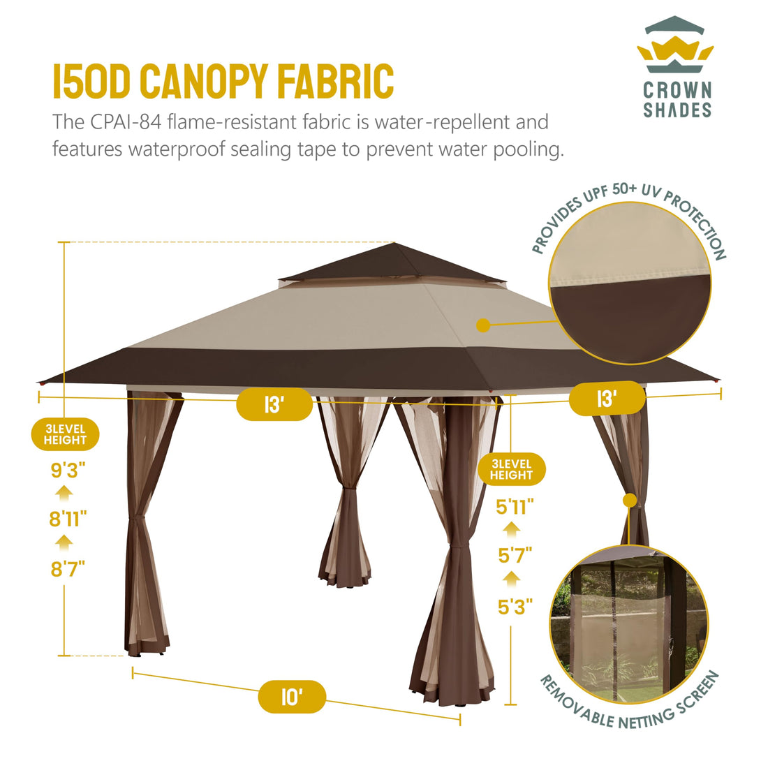 4m x 4m Pop Up Gazebo with Side Panels – Waterproof Garden Shelter