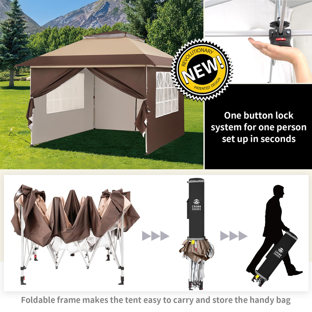 4m x 4m Pop Up Gazebo with Side Panels – Waterproof Garden Shelter