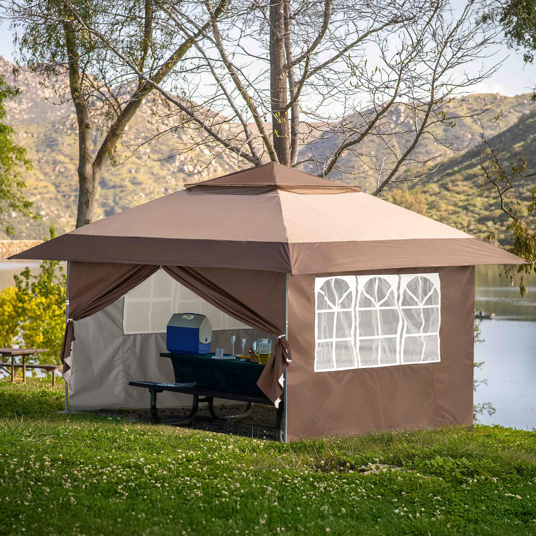 4m x 4m Pop Up Gazebo with Side Panels – Waterproof Garden Shelter