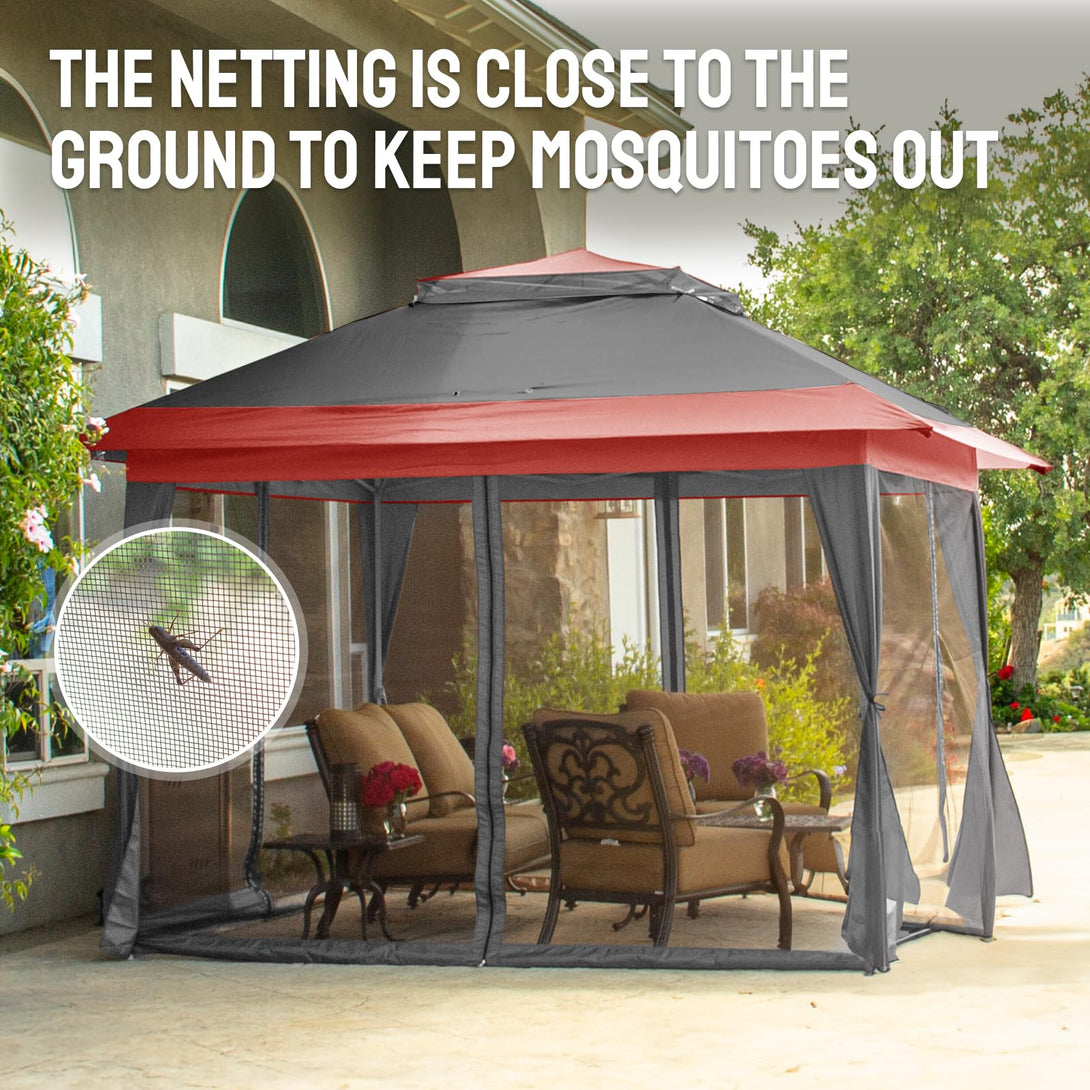4m x 4m Pop Up Gazebo with Side Panels – Waterproof Garden Shelter