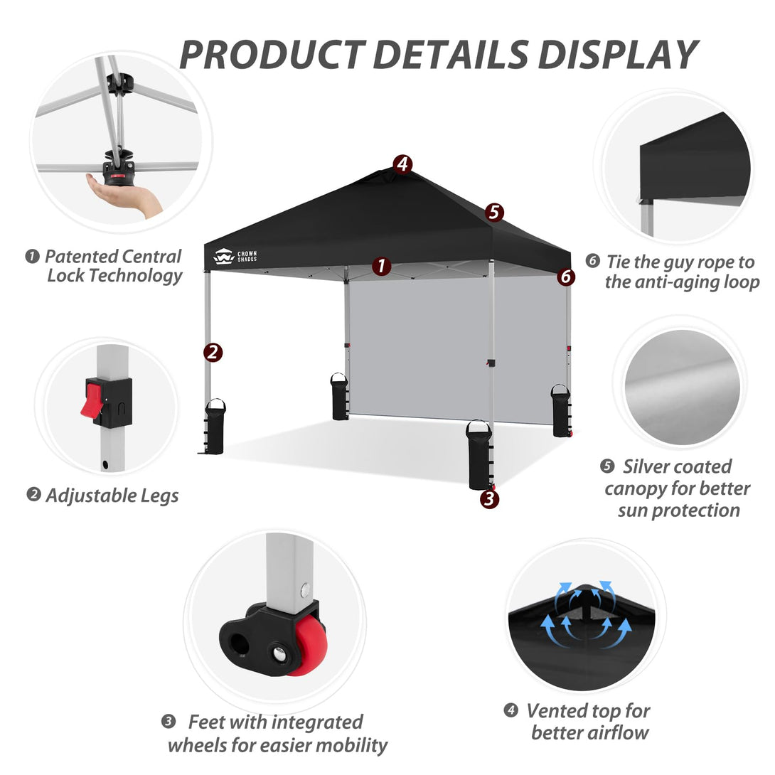 3m x 3m Pop Up Gazebo with 1 Sidewall
