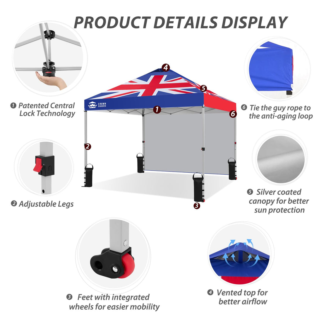 3m x 3m Pop Up Gazebo with 1 Sidewall