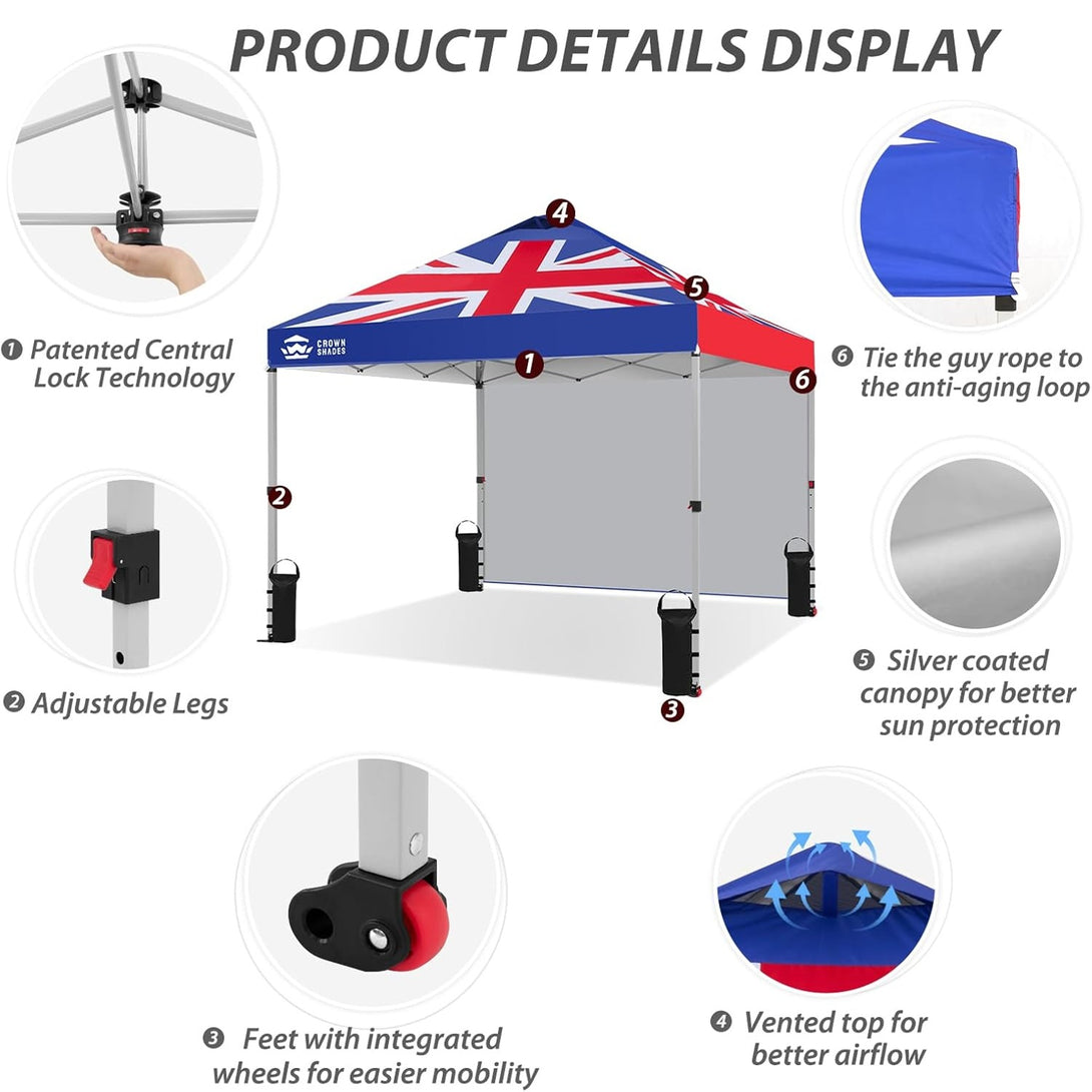 3m x 3m Pop Up Gazebo with 1 Sidewall