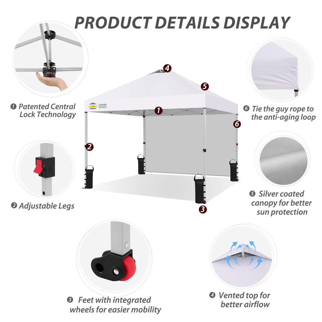 3m x 3m Pop Up Gazebo with 1 Sidewall