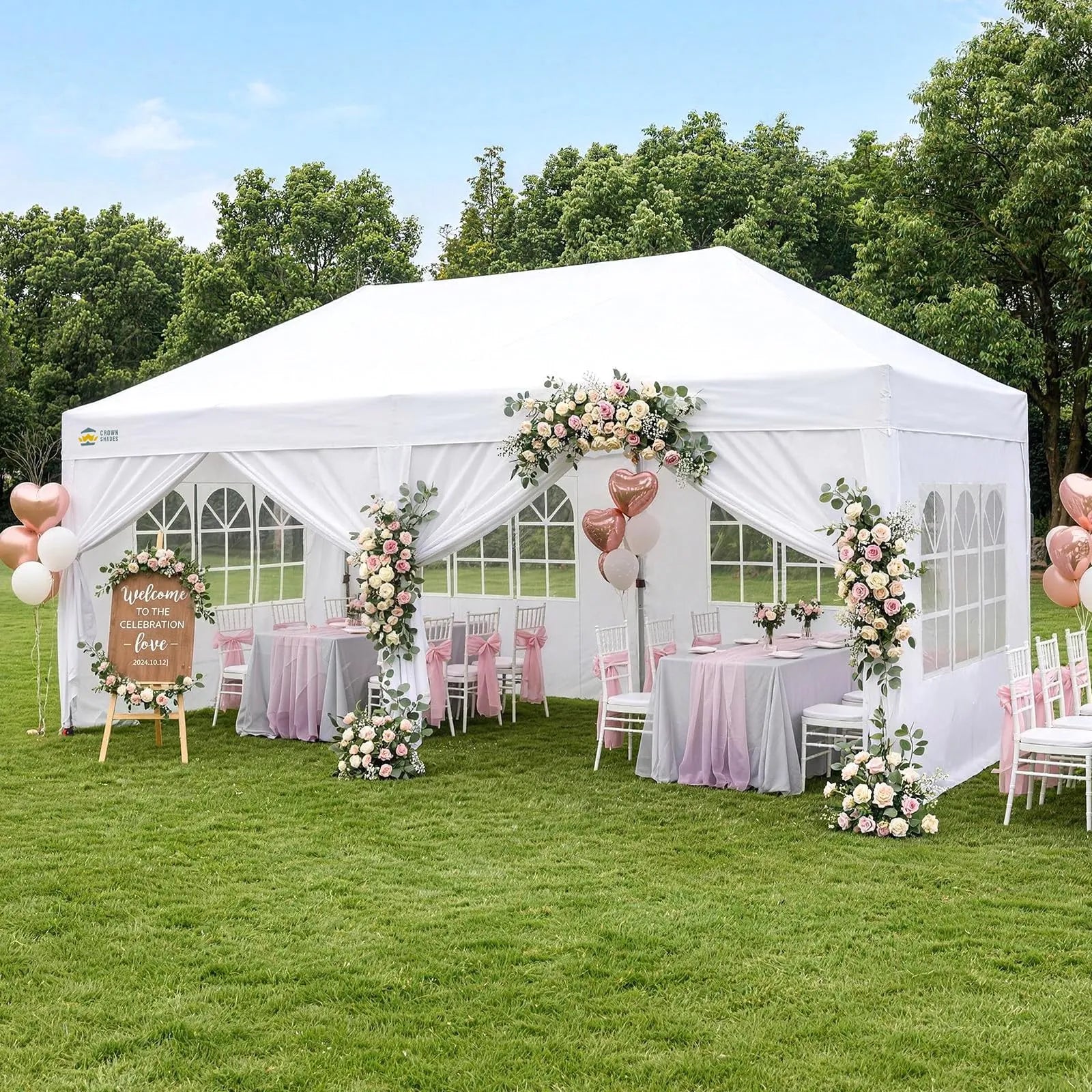 Pop-Up Pavillon 3 × 6 m – Wasserdicht & UV50+, Höhenverstellbar, inkl. 6 Seitenwände