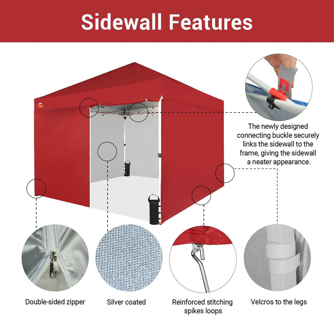 CROWN SHADES 10X10 Comercial Instant Canopy Pop Up Tent Patended Center Lock with 4 Sidewalls