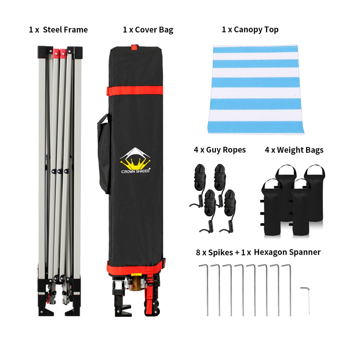 10x10 Pop up Canopy Tent RM100H, Patented One Push Pop Up Tent with Wheeled Carry Bag