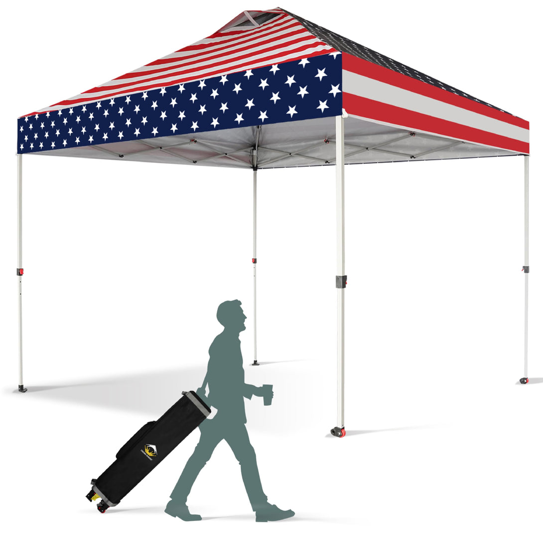 10x10 Pop up Canopy Tent RM100H, Patented One Push Pop Up Tent with Wheeled Carry Bag