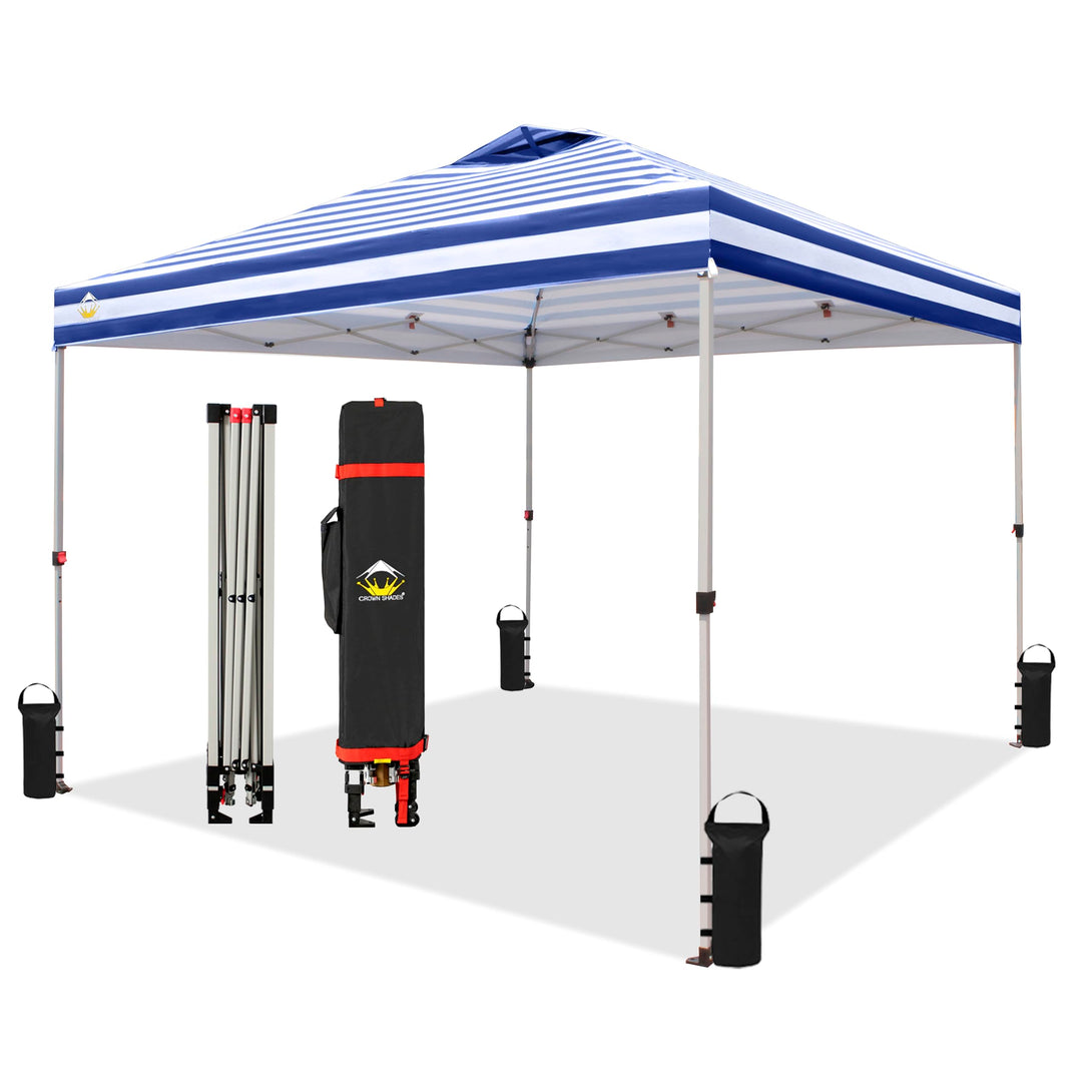 10x10 Pop up Canopy Tent RM100H, Patented One Push Pop Up Tent with Wheeled Carry Bag