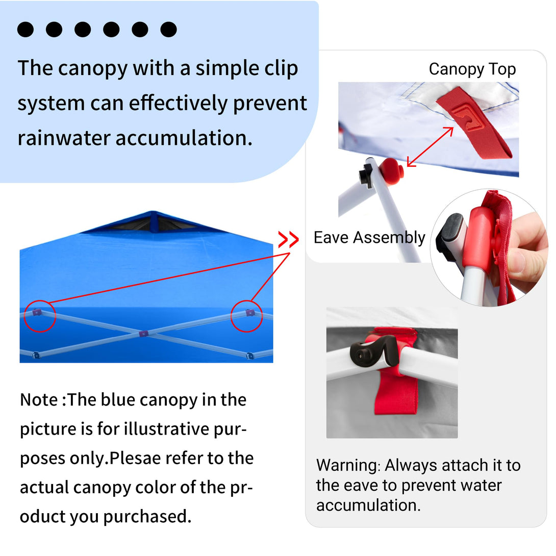 CROWN SHADES 10x10 Pop up Canopy Tent RM100H, Patented One Push Pop Up Tent with Wheeled Carry Bag