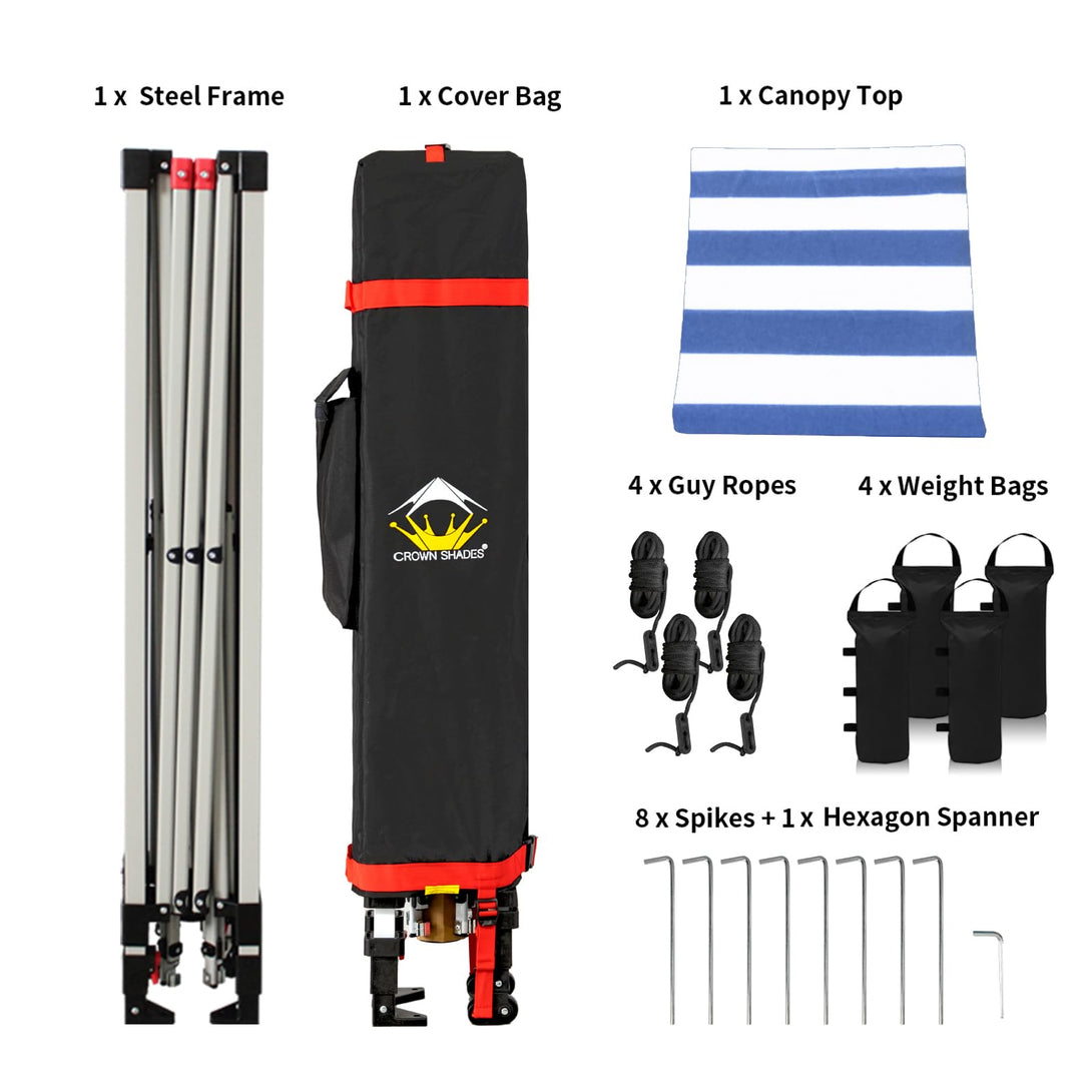 10x10 Pop up Canopy Tent RM100H, Patented One Push Pop Up Tent with Wheeled Carry Bag