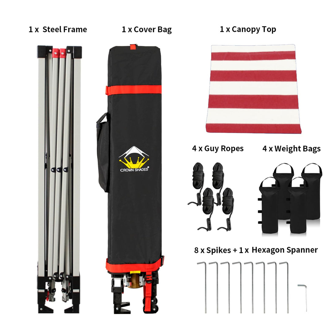 10x10 Pop up Canopy Tent RM100H, Patented One Push Pop Up Tent with Wheeled Carry Bag