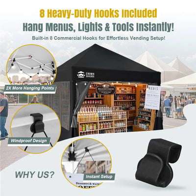 10x10 Pop-Up-Überdachung mit 4 Food-Stand-Seitenwand-Kit