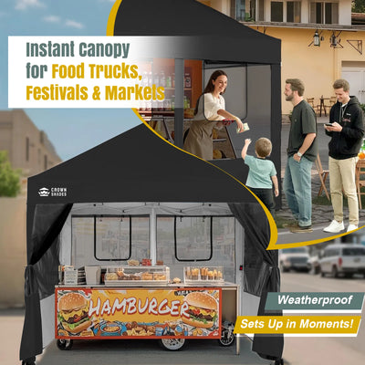10x10 Pop-Up-Überdachung mit 4 Food-Stand-Seitenwand-Kit