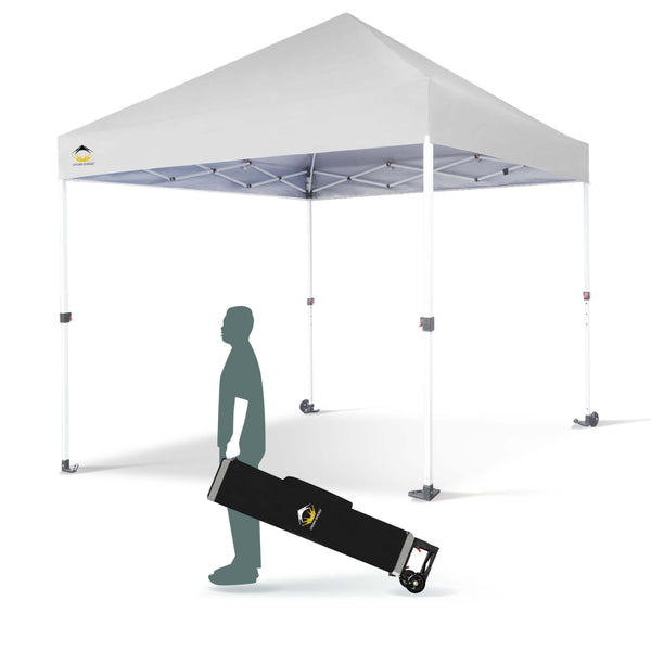 10x10 Pop Up Canopy Tent Instant Commercial 1-Person Setup Patended Centerlock with 400D Silver Coated Fabric