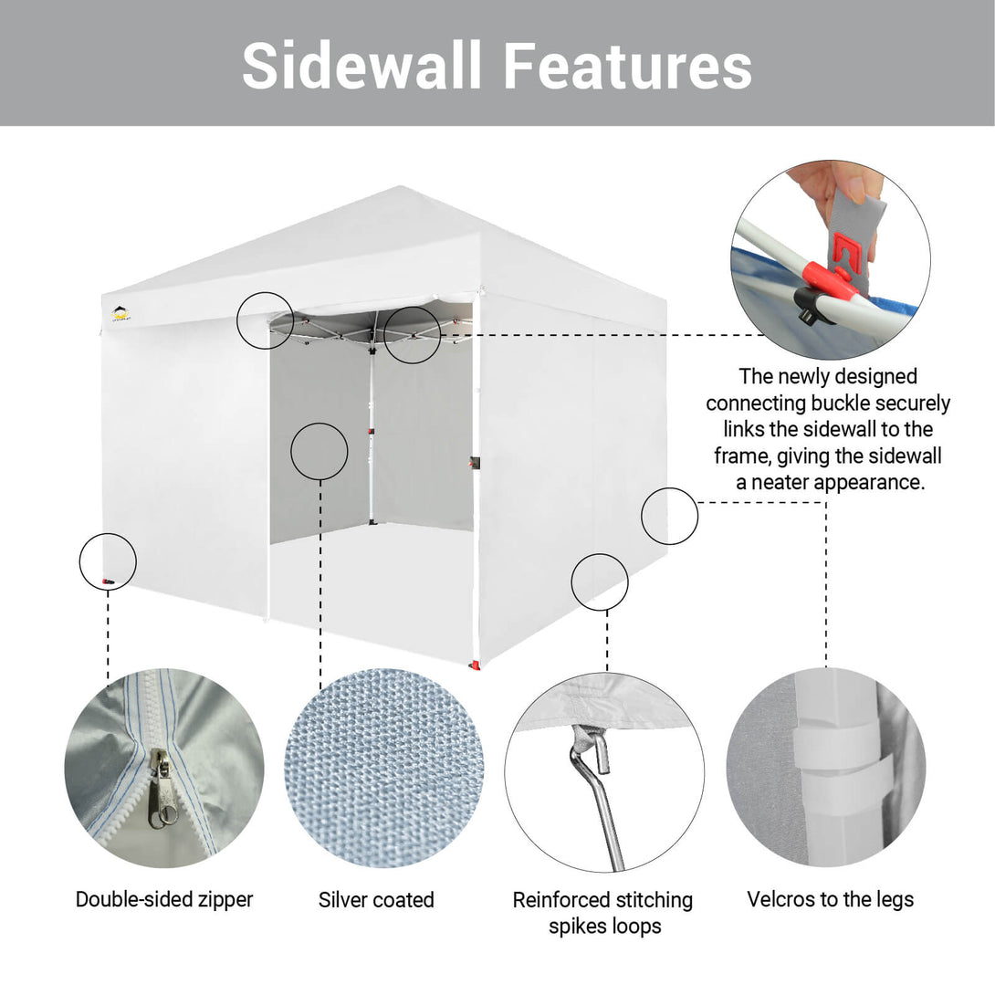 CROWN SHADES 10X10 Comercial Instant Canopy Pop Up Tent Patended Center Lock with 4 Sidewalls